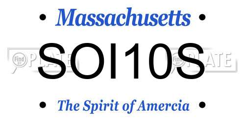 SOI10S Massachusetts License Plate