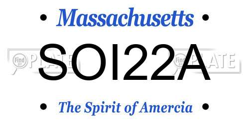 SOI22A Massachusetts License Plate