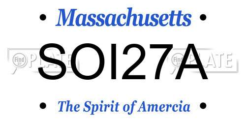 SOI27A Massachusetts License Plate