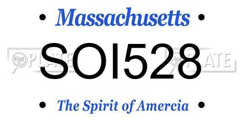 SOI528 Massachusetts License Plate