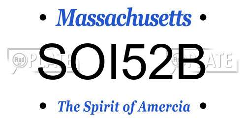 SOI52B Massachusetts License Plate