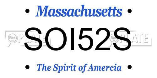 SOI52S Massachusetts License Plate