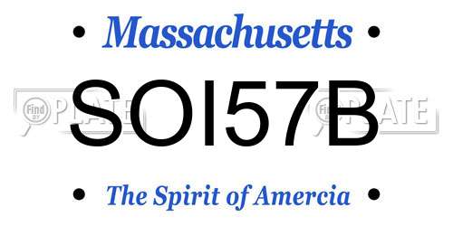 SOI57B Massachusetts License Plate