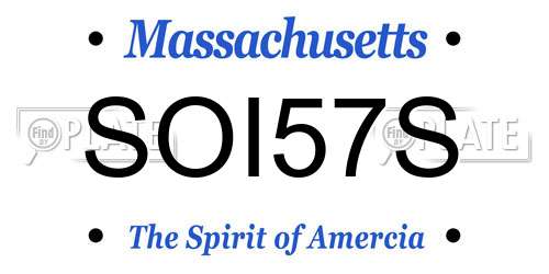 SOI57S Massachusetts License Plate