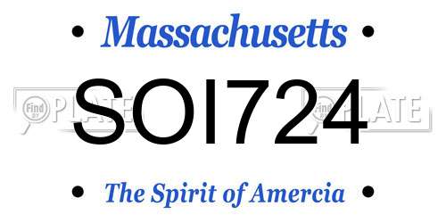 SOI724 Massachusetts License Plate