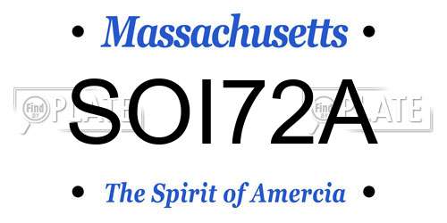 SOI72A Massachusetts License Plate