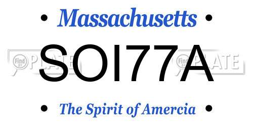 SOI77A Massachusetts License Plate