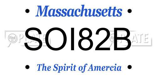 SOI82B Massachusetts License Plate