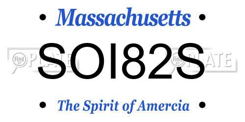 SOI82S Massachusetts License Plate