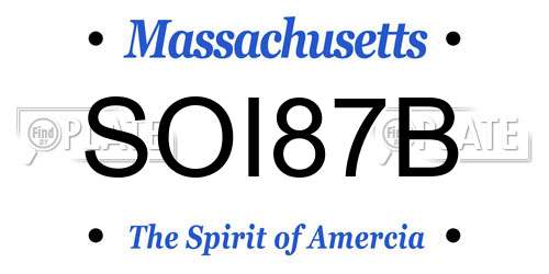 SOI87B Massachusetts License Plate