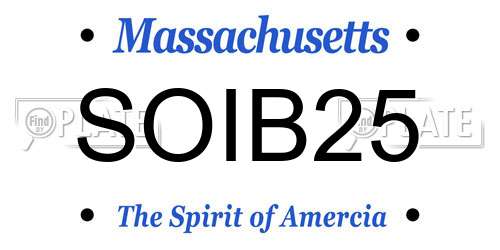 SOIB25 Massachusetts License Plate