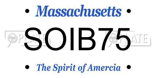 SOIB75 Massachusetts License Plate