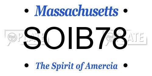 SOIB78 Massachusetts License Plate