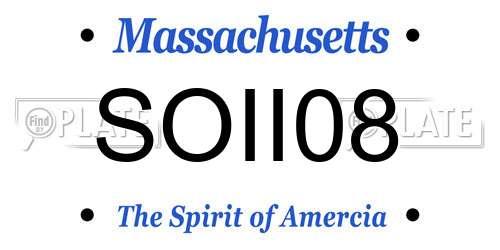 SOII08 Massachusetts License Plate