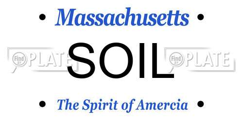 SOIL Massachusetts License Plate