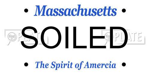 SOILED Massachusetts License Plate