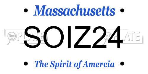 SOIZ24 Massachusetts License Plate