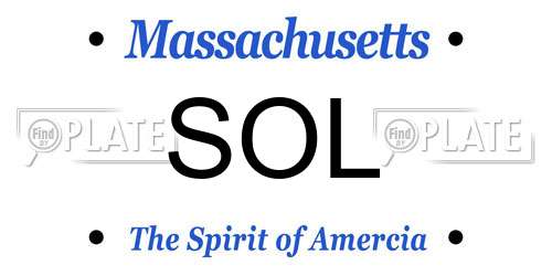 SOL Massachusetts License Plate