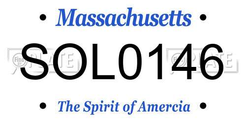 SOL0146 Massachusetts License Plate