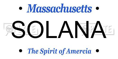 SOLANA Massachusetts License Plate