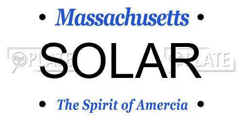 SOLAR Massachusetts License Plate