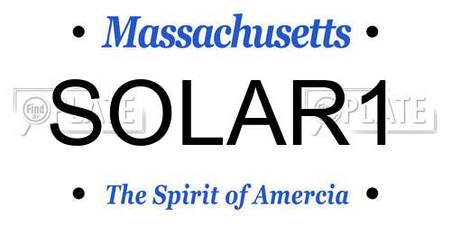 SOLAR1 Massachusetts License Plate