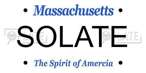 SOLATE Massachusetts License Plate