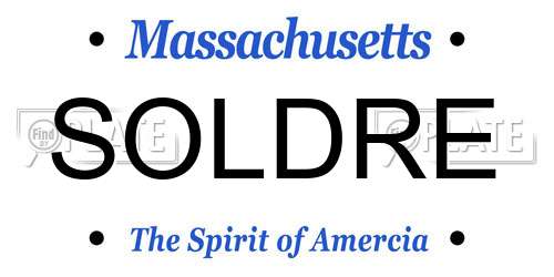 SOLDRE Massachusetts License Plate