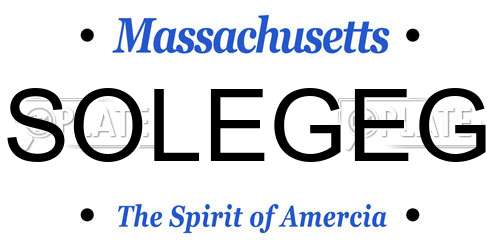 SOLEGEG Massachusetts License Plate
