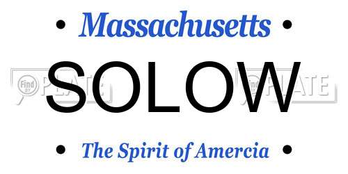 SOLOW Massachusetts License Plate