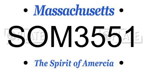 SOM3551 Massachusetts License Plate