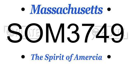 SOM3749 Massachusetts License Plate