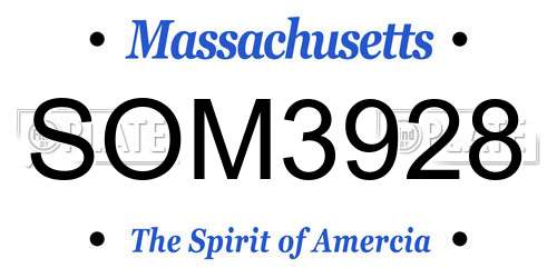 SOM3928 Massachusetts License Plate