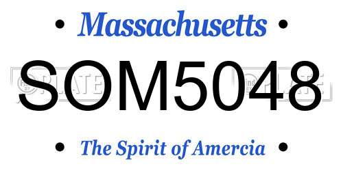 SOM5048 Massachusetts License Plate