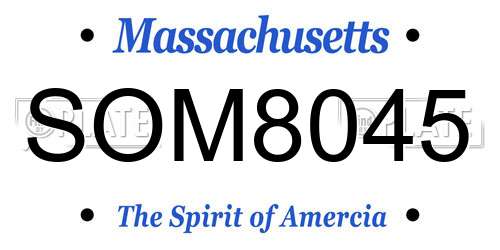 SOM8045 Massachusetts License Plate