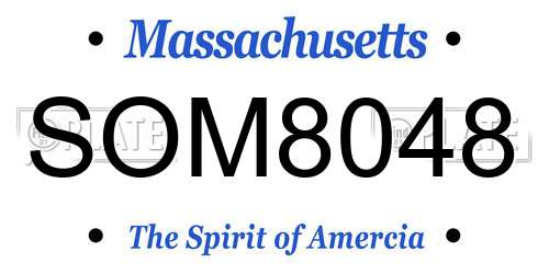 SOM8048 Massachusetts License Plate