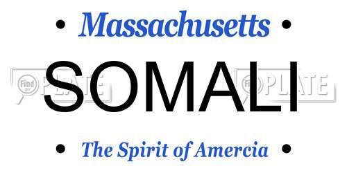 SOMALI Massachusetts License Plate