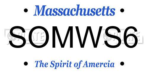 SOMWS6 Massachusetts License Plate