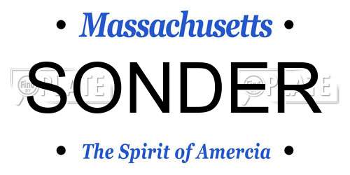 SONDER Massachusetts License Plate