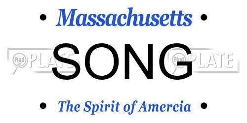 SONG Massachusetts License Plate