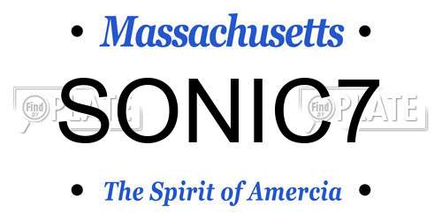 SONIC7 Massachusetts License Plate