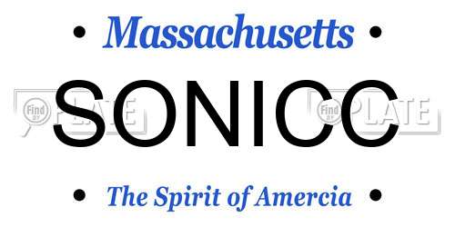 SONICC Massachusetts License Plate