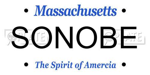 SONOBE Massachusetts License Plate