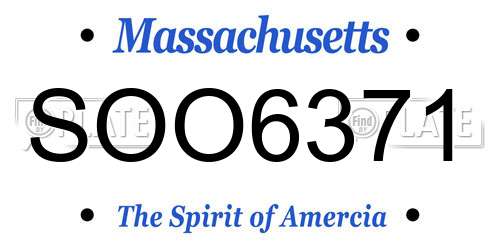 SOO6371 Massachusetts License Plate