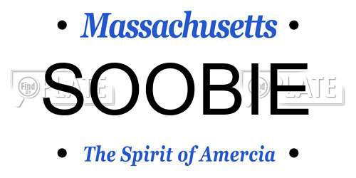 SOOBIE Massachusetts License Plate