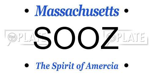 SOOZ Massachusetts License Plate
