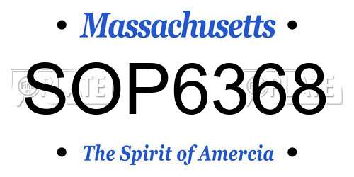 SOP6368 Massachusetts License Plate