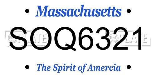 SOQ6321 Massachusetts License Plate