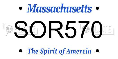 SOR570 Massachusetts License Plate