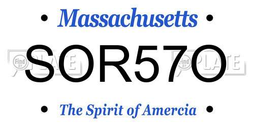 SOR57O Massachusetts License Plate
